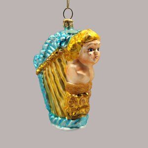 Vtg Christopher Radko Blown Glass Angel Christmas Ornament Christmas "Harp Song"